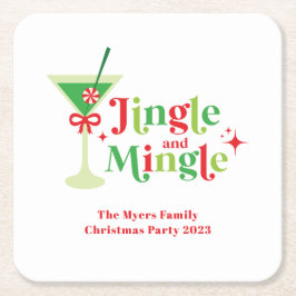 Jingle en Mingle Kerstparty Kartonnen Onderzetters