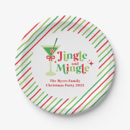 Jingle en Mingle Kerstparty Papieren Bordje