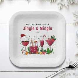 Jingle en Mingle Kerstparty Papieren Bordje