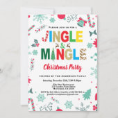 Jingle en Mingle Kerstparty, wit en goud Kaart (Voorkant)