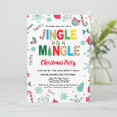 Jingle en Mingle Kerstparty, wit en goud Kaart (Staand voorkant)