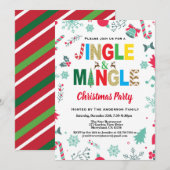 Jingle en Mingle Kerstparty, wit en goud Kaart (Voorkant / Achterkant)