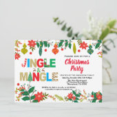 Jingle en Mingle Kerstparty, wit en goud Kaart (Staand voorkant)