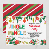 Jingle en Mingle Kerstparty, wit en goud Kaart (Voorkant / Achterkant)