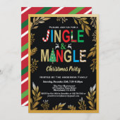 Jingle en Mingle Kerstparty, zwart en goud Kaart (Voorkant / Achterkant)