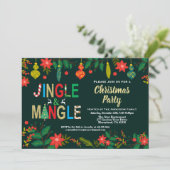 Jingle en Mingle Kerstparty, zwart en goud Kaart (Staand voorkant)