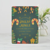 Jingle en Mingle Kerstuitnodiging Kaart (Staand voorkant)