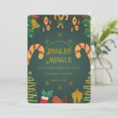 Jingle en Mingle Kerstuitnodiging Kaart (Staand voorkant)