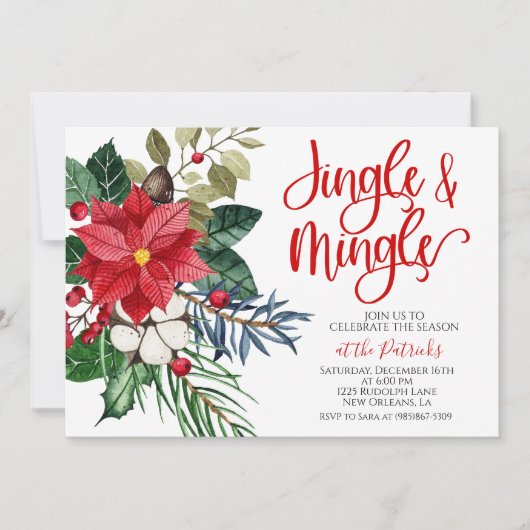 Jingle en Mingle Kerstuitnodiging Kaart (Voorkant)