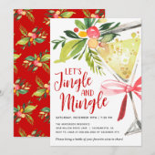 Jingle en Mingle Kerstvakantie Cocktail Party Kaart (Voorkant / Achterkant)