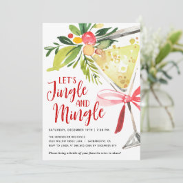 Jingle en Mingle Kerstvakantie Cocktail Party Kaart