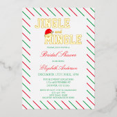 Jingle en Mingle-kerstVrijgezellenfeest Folie Uitnodiging (Voorkant)