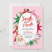 Jingle en Mingle kleurrijke kerstfeest Kaart (Voorkant)