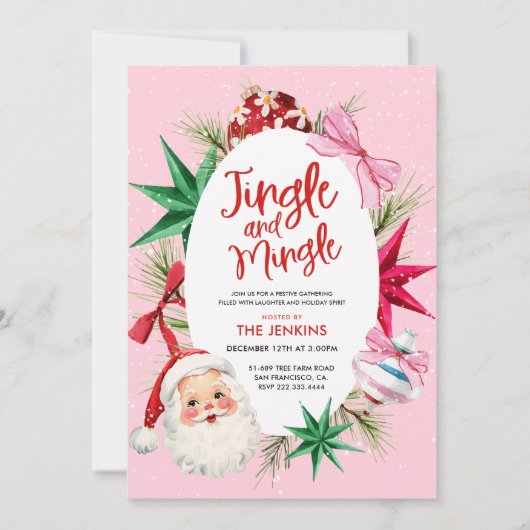 Jingle en Mingle kleurrijke kerstfeest Kaart (Voorkant)