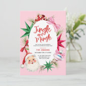 Jingle en Mingle kleurrijke kerstfeest Kaart (Staand voorkant)