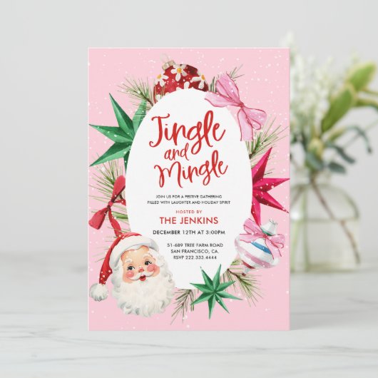 Jingle en Mingle kleurrijke kerstfeest Kaart (Staand voorkant)