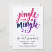 Jingle en Mingle Modern Paarse roze penseelscript Kaart (Voorkant)