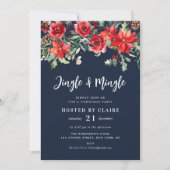 Jingle en Mingle Navy Blue Kerstfeest Kaart (Voorkant)