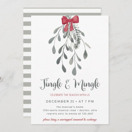 Jingle en Mingle onder de mistletoe Holiday Kaart (Voorkant / Achterkant)