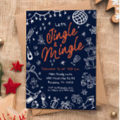 Jingle en Mingle Party Uitnodiging, Kerstmis Kaart