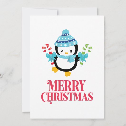 Jingle en Mingle Penguin Fun kerstparty Kaart (Achterkant)