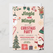 Jingle en Mingle Schattige kerstfeest Kaart (Voorkant)