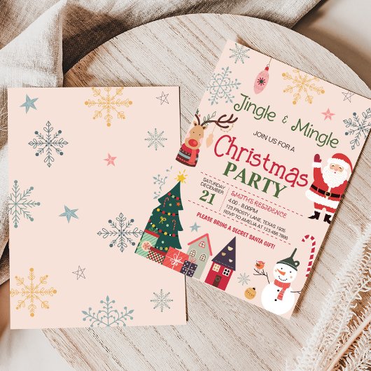 Jingle en Mingle Schattige kerstfeest Kaart
