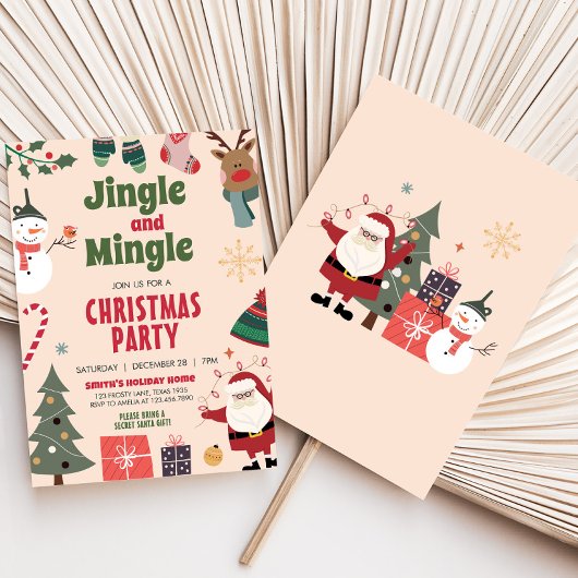 Jingle en Mingle Schattige kerstfeest Kaart