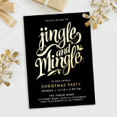 Jingle en Mingle Stijlvolle zwart goud kalligrafie Folie Uitnodiging