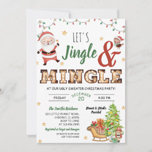 Jingle en Mingle Ugly Sweater Party Kaart