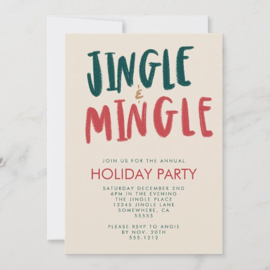 JINGLE EN MINGLE UITNODIGING (Voorkant)