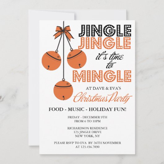 Jingle en Mingle Vakantie / Kerstfeest Kaart (Voorkant)