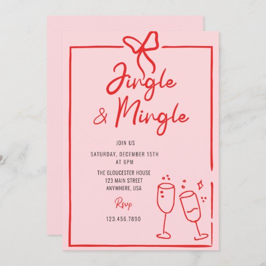 Jingle en Mingle Whimsical kerstfeest Kaart (Voorkant / Achterkant)