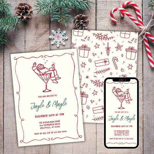 Jingle en Mingle Whimsical Kerstfeest Kaart