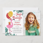 Jingle Flamingo Tropical Kerstmis, foto Kaart (Voorkant)