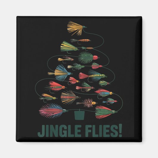 Jingle Flies Funny Fly Fishing Lure Christmas Paja Magneet (Voorkant)