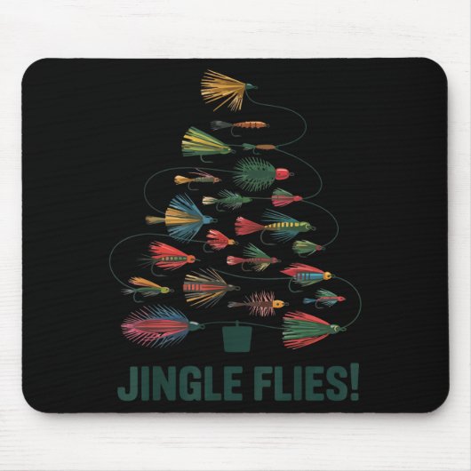 Jingle Flies Funny Fly Fishing Lure Christmas Paja Muismat (Voorkant)