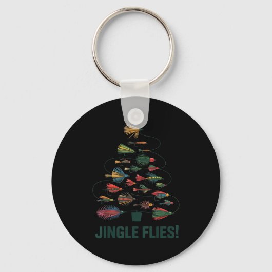 Jingle Flies Funny Fly Fishing Lure Christmas Paja Sleutelhanger (Voorkant)