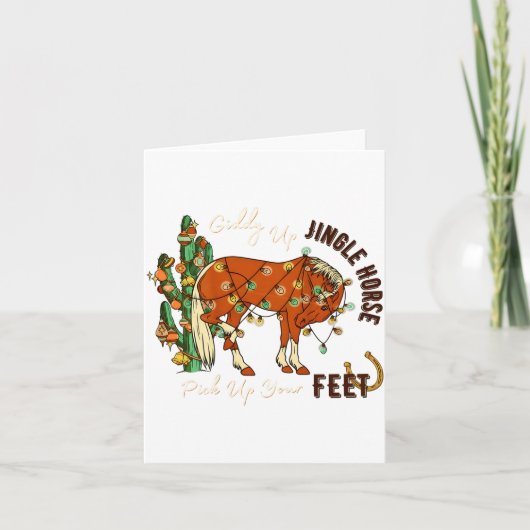 Jingle Funny Horse Ck Up Your Feet Cactus Western, Kaart (Voorkant)