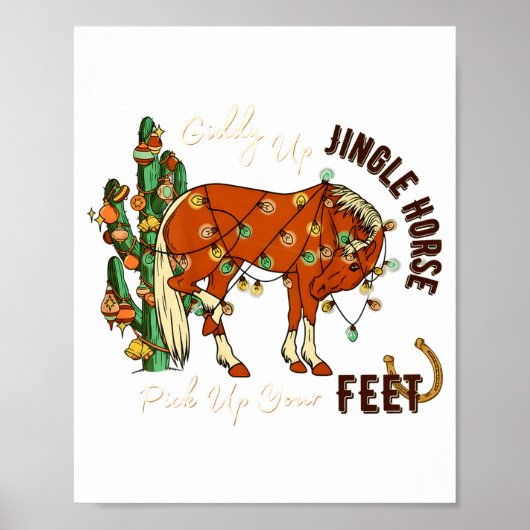 Jingle Funny Horse Ck Up Your Feet Cactus Western, Poster (Voorkant)