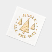 Jingle helemaal de weg kerstboom vakantie folie servetten (Links)