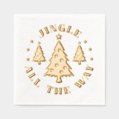 Jingle helemaal de weg kerstboom vakantie folie servetten (Voorkant)