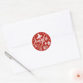 Jingle helemaal de weg Rode Kerstmis Ronde Sticker (Envelop)