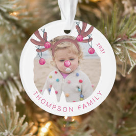 Jingle helemaal Fun Photo Reindeer Antler Bells Ornament