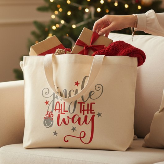 Jingle helemaal kerstbellen grote tote bag