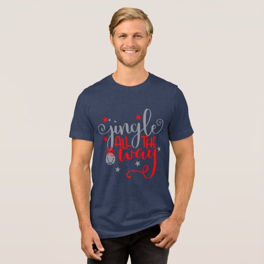 Jingle helemaal kerstbellen Tri-Blend shirt (Voorkant volledig)