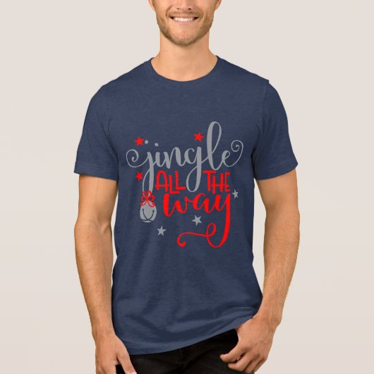 Jingle helemaal kerstbellen Tri-Blend shirt (Voorkant)