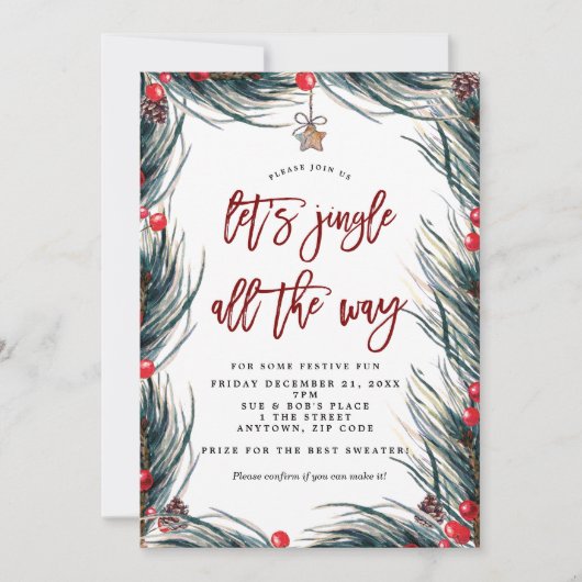 Jingle helemaal kerstfeest uitnodiging (Voorkant)