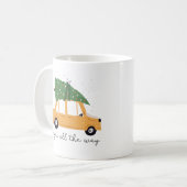 Jingle helemaal naar auto en kerstboomvakantie koffiemok (Voorkant links)