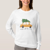 Jingle helemaal naar auto en kerstboomvakantie t-shirt (Voorkant)